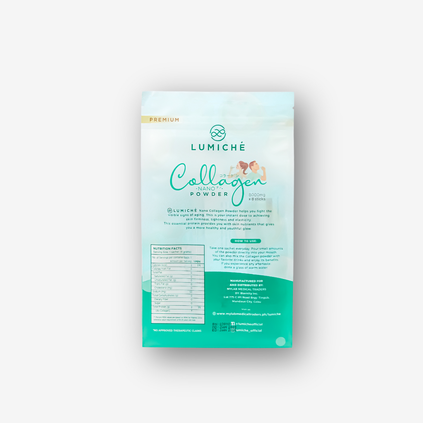 Collagen Nano Powder Japan Formula 8000mg 8 Sticks
